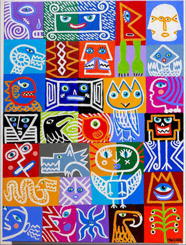 Bam Boozle Boogie (acrylic on canvas) 2018 140 x 30cm