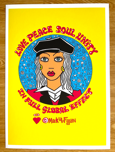 Love Peace Soul Unity A3 hand signed limited edition giclee print