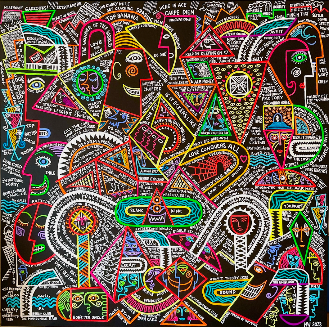 Concilio et Labore (acrylic on canvas 2023) 48 x 48 inches