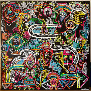 Cryptic Fantasiser Diatribe (acrylic on canvas 2023) 100 x 100cm
