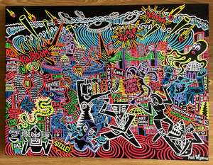 Attention Earth People!  2018 acrylic on canvas 24 x 18 inches