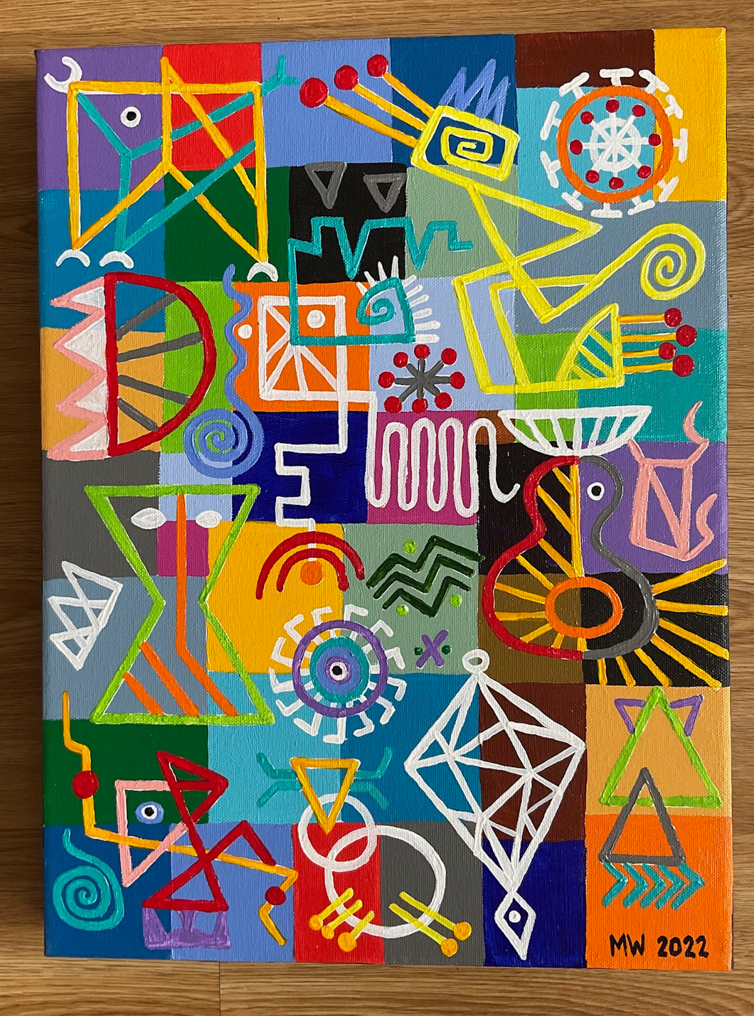 Wiggly Wonderland (acrylic on canvas 2022) 12 x 16 inches