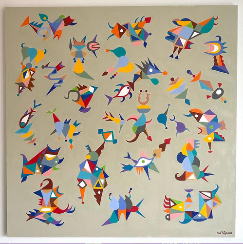 Kinetic Interplay acrylic on canvas 2022 100 x 100cm