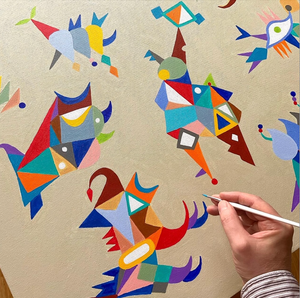 Kinetic Interplay acrylic on canvas 2022 100 x 100cm