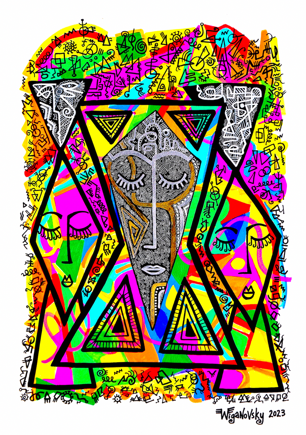Face Time  (2023) signed A3 limited edition giclee print