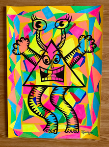 Zigger Zagger original drawing - (mixed media A2 format 2023)