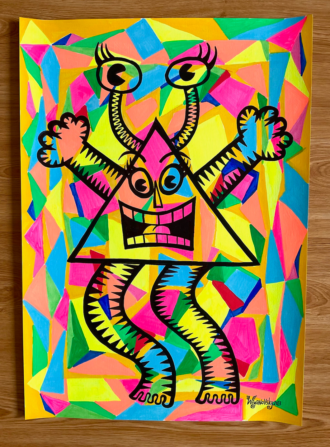 Zigger Zagger original drawing - (mixed media A2 format 2023)