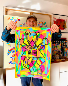 Zigger Zagger original drawing - (mixed media A2 format 2023)