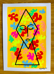 Fluffy Cloud Girl 2023 signed, A3 Giclee Print