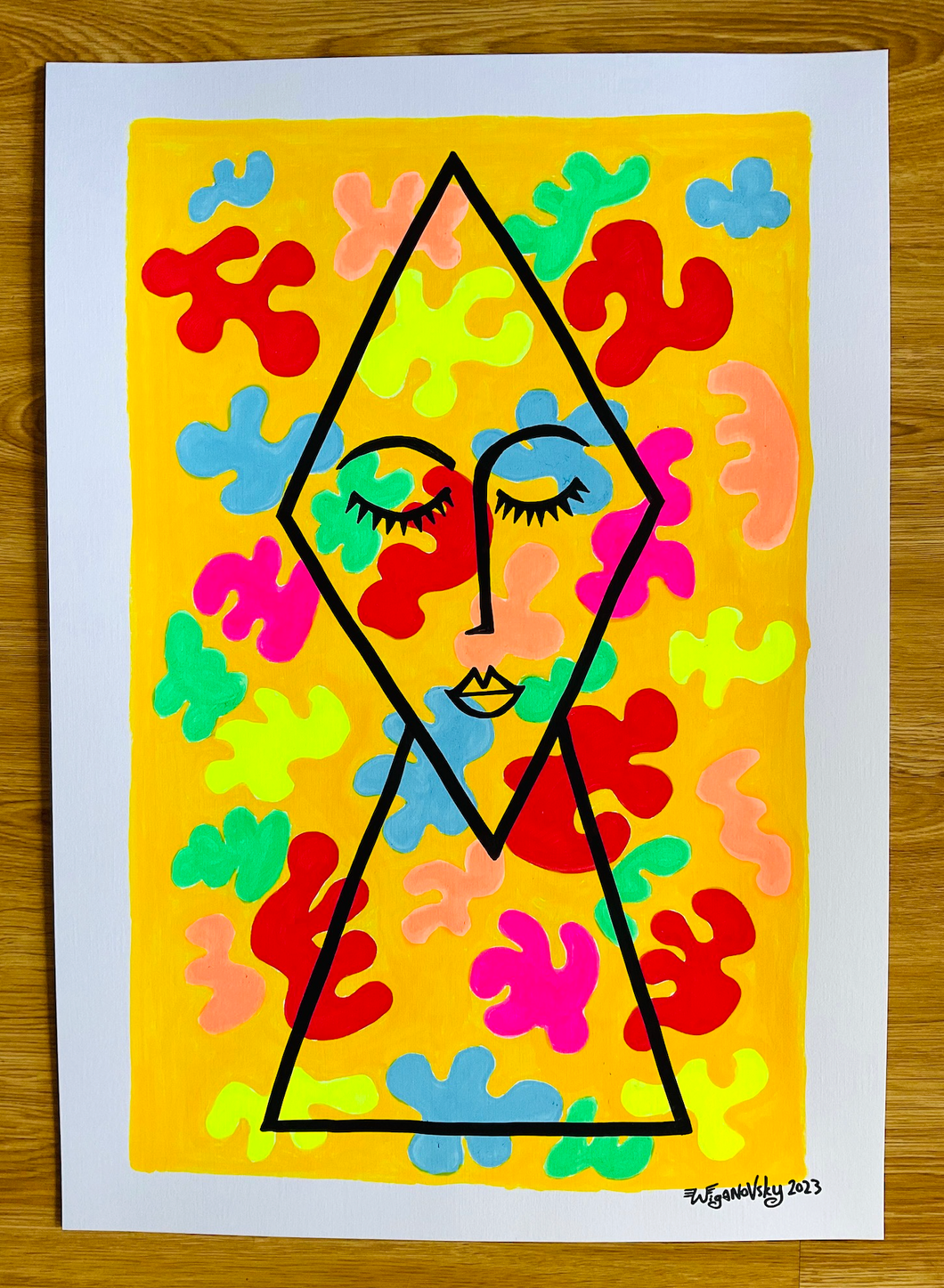 Fluffy Cloud Girl 2023 signed, A3 Giclee Print
