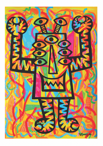 Nine Eyed Shredder Signed and Numbered limited edition A3 Giclee print
