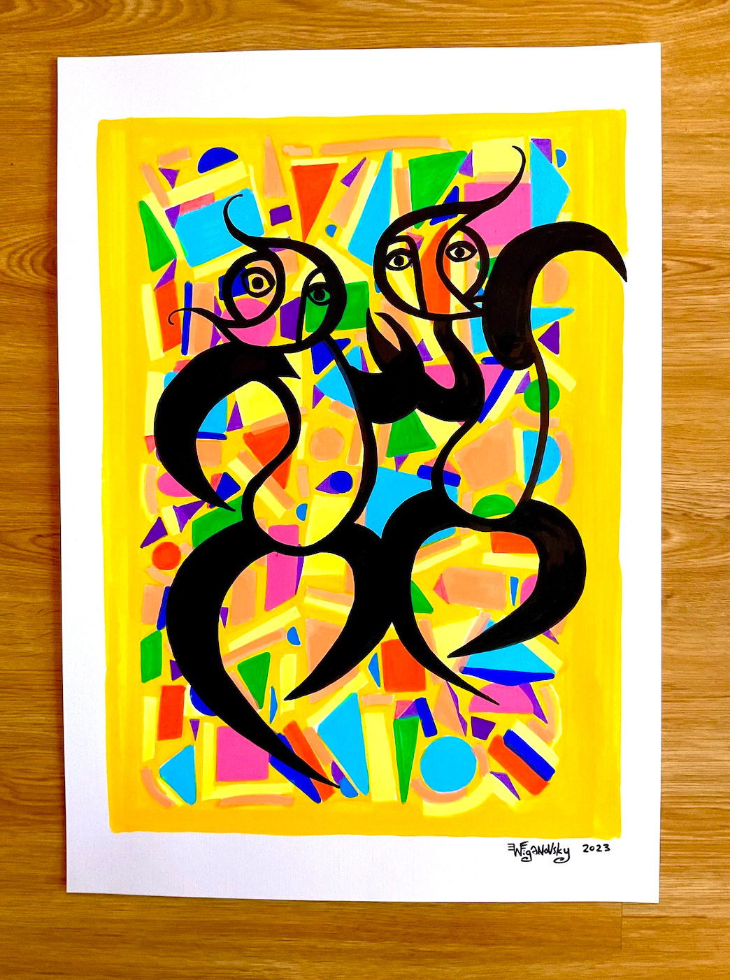 Dancertron an original artwork mixed media on A2 watercolour paper signed 2023