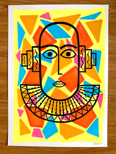 Looking to the Future -original artwork mixed media on A2 watercolour paper 2023
