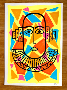 Looking to the Future -original artwork mixed media on A2 watercolour paper 2023