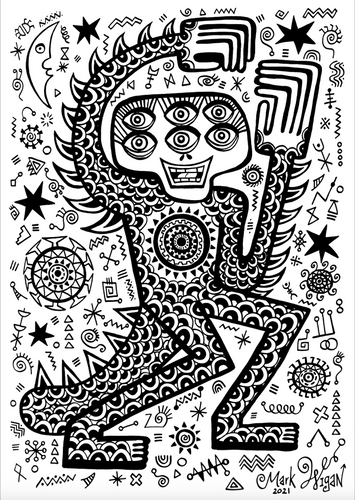Six Eyed A2 original ink drawing