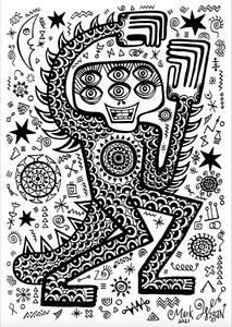 Six Eyed A2 original ink drawing