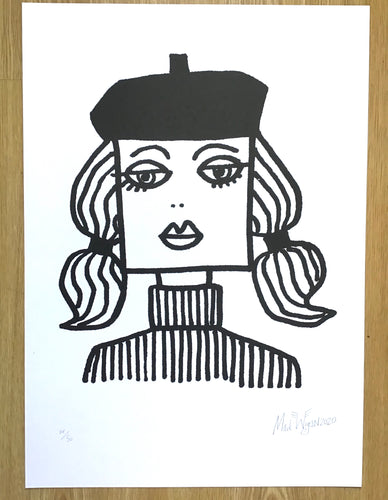 Beatnik Girl A3 signed print