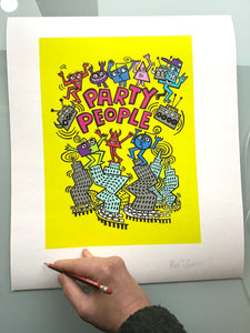 PARTY PEOPLE A3 limited edition  print