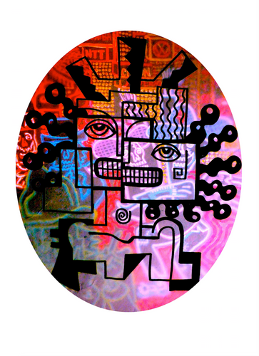 Totemic Grin 1988, A3 signed limited edition giclee print