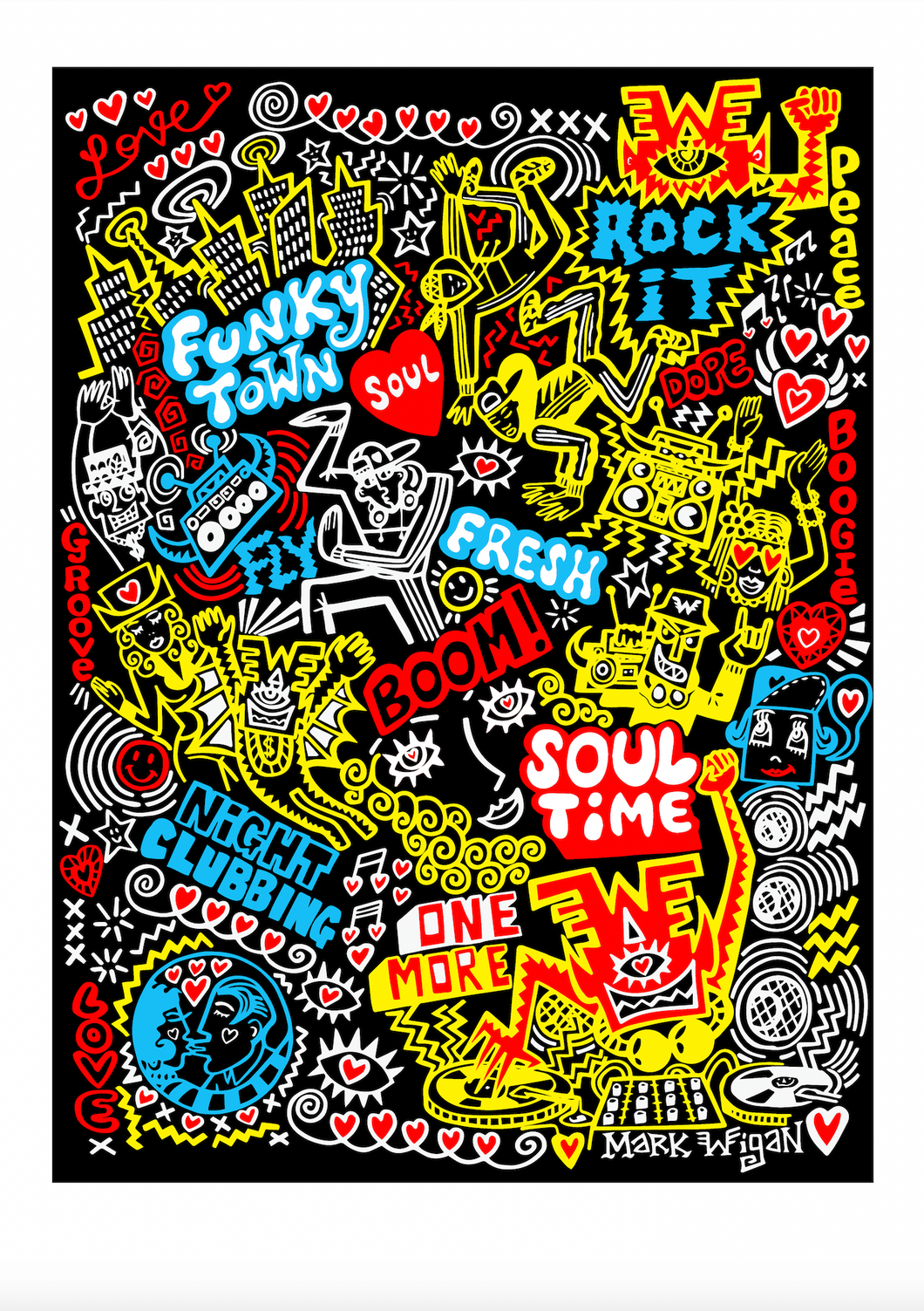Funky Town,  limited edition A3 giclee print 2021