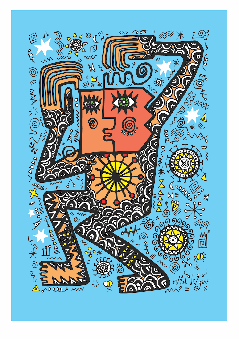 Get on Up! A3 Giclee print 2021
