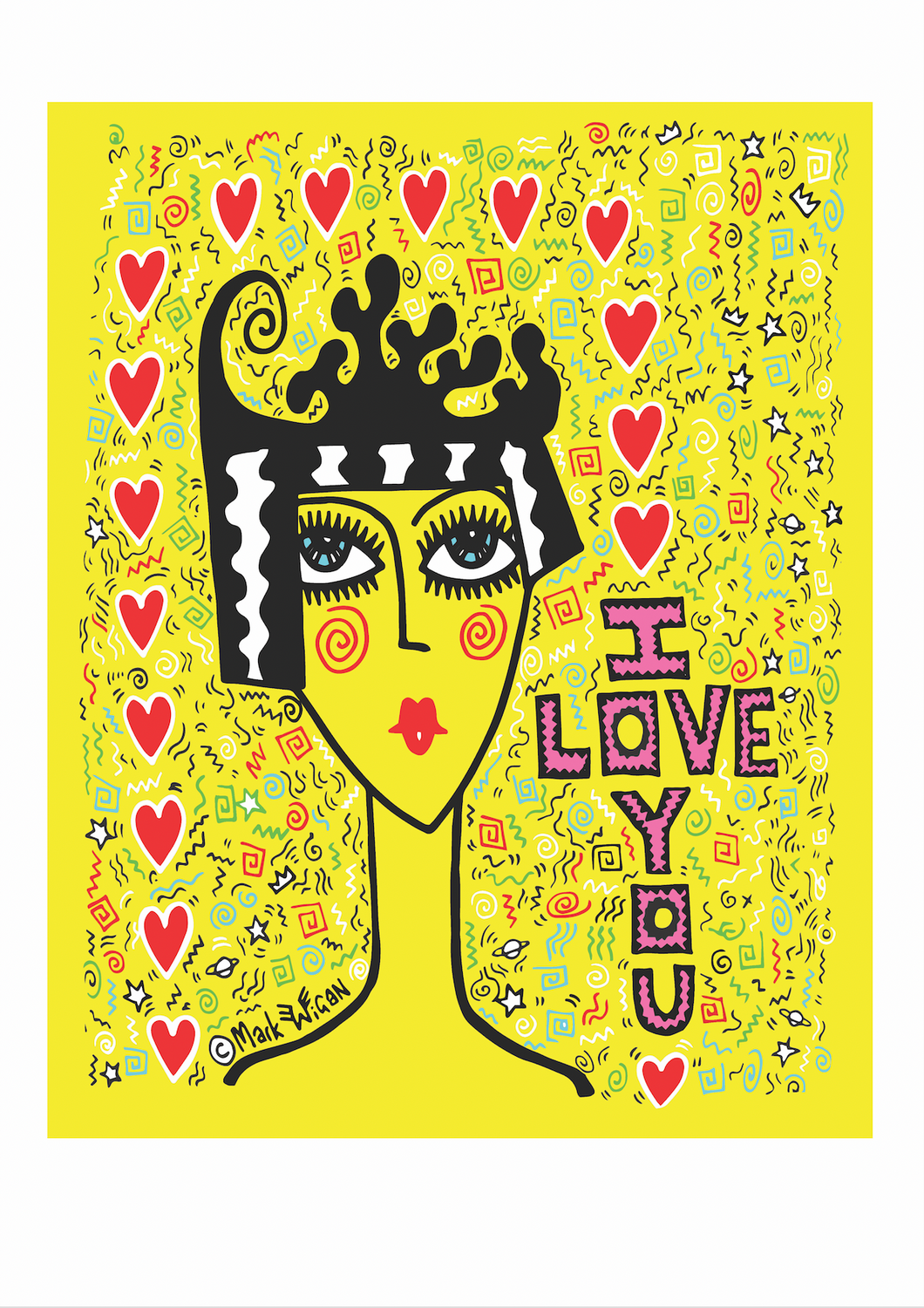 I Love You signed A3 Print