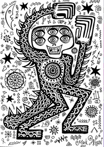 Six Eyed 2021 original Mark Wigan ink drawing