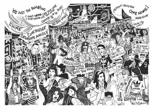 Saturdays Angels The Brain Club print