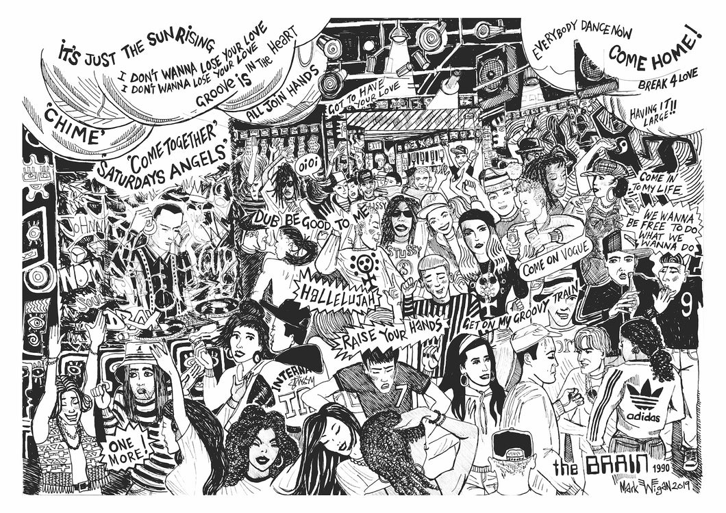 Saturdays Angels The Brain Club print